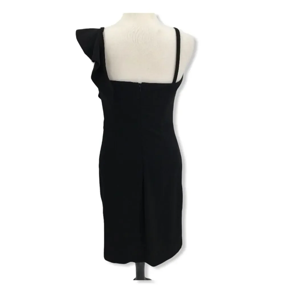 Sam Edelman Black Waterfall Ruffle Mini Dress Size 8 NWT